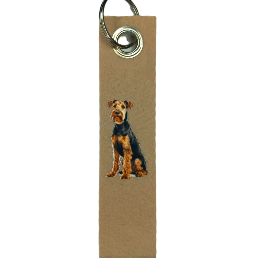 Schlüsselanhänger Schlaufe mit Öse mit Airedale Terrier / Welsh Terrier
