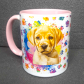 Keramiktasse Labrador blond Welpe beidseitig bedruckt