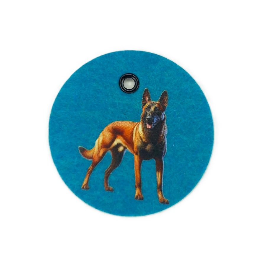 Schlüsselanhänger Filz rund Ø ca.70 mm mit Malinois