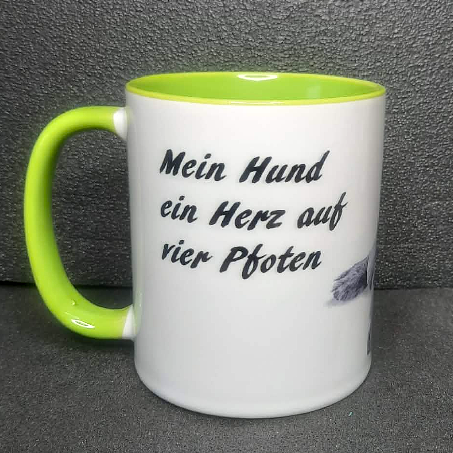 Keramiktasse Bulldogge mit Spruch