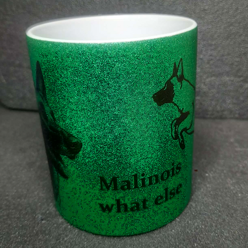 Glitzertasse Keramik Malinois