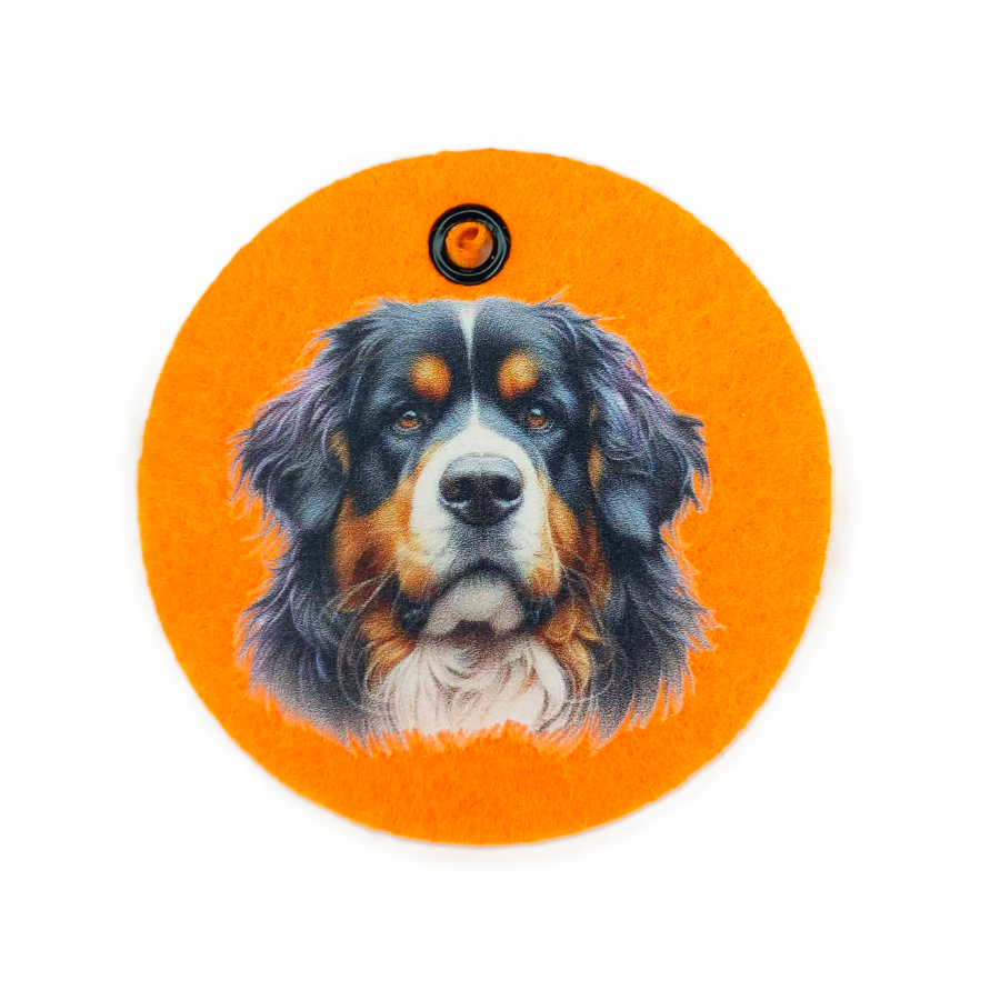 Schlüsselanhänger Filz rund Ø ca.70 mm mit Berner Sennenhund
