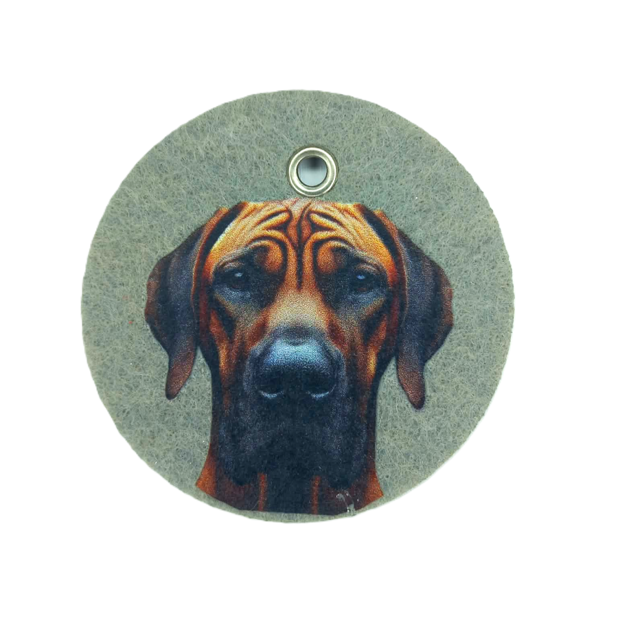 Schlüsselanhänger Filz rund Ø ca.70 mm mit Rhodesian Ridgeback