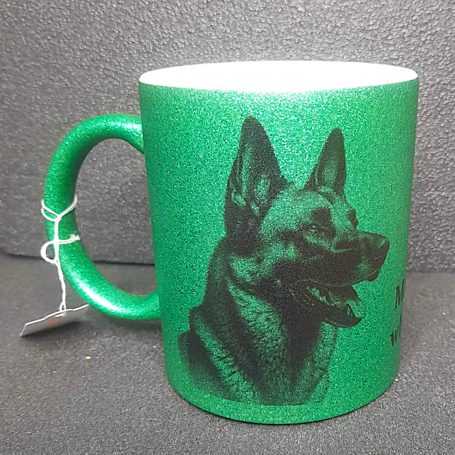 Glitzertasse Keramik Malinois