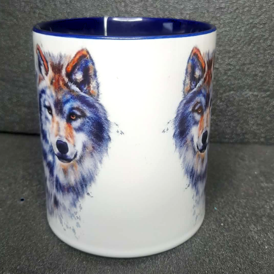 Keramiktasse Wölfe beidseitig bedruckt