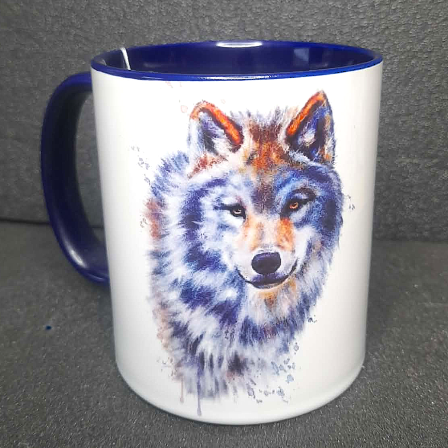 Keramiktasse Wölfe beidseitig bedruckt