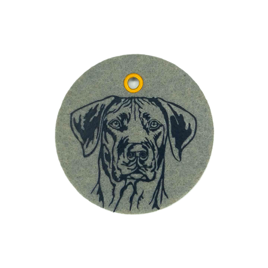 Schlüsselanhänger Filz rund Ø ca.70 mm mit Rhodesian Ridgeback