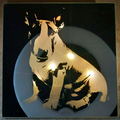 Spiegelflise ca. 20 x 20 cm Bullterrier