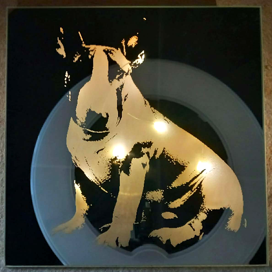 Spiegelflise ca. 20 x 20 cm Bullterrier