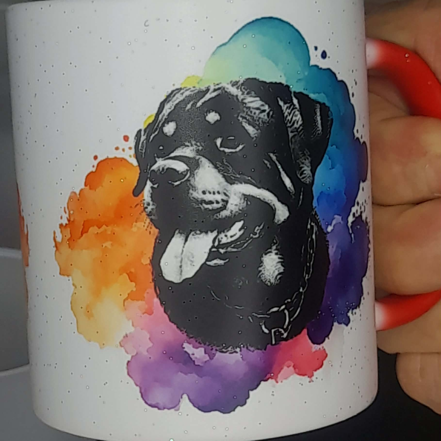 Keramiktasse Zaubertasse Rottweiler