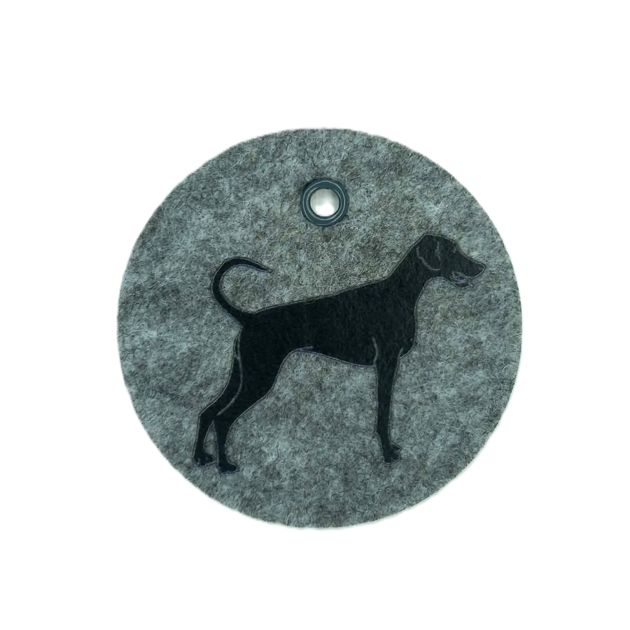 Schlüsselanhänger Filz rund Ø ca.70 mm mit Dobermann