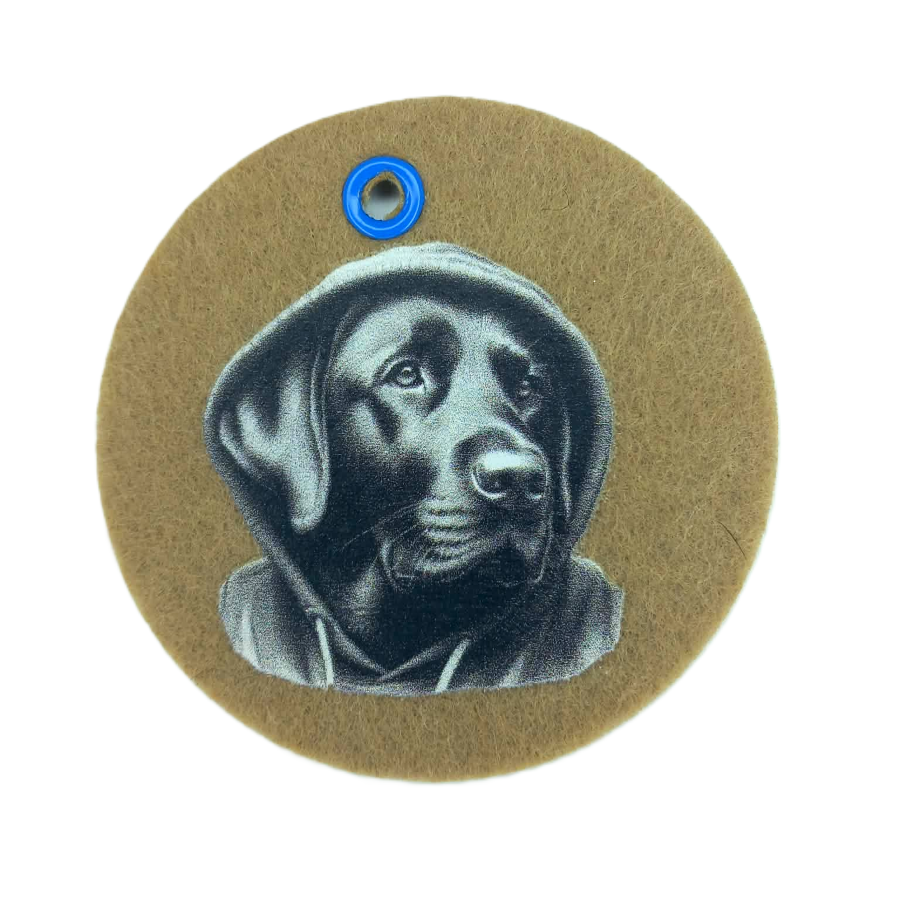 Schlüsselanhänger Filz rund Ø ca.70 mm mit Labrador
