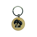 Schlüsselanhänger Holz rund Ø ca.40 mm mit Shih Tzu / Havaneser