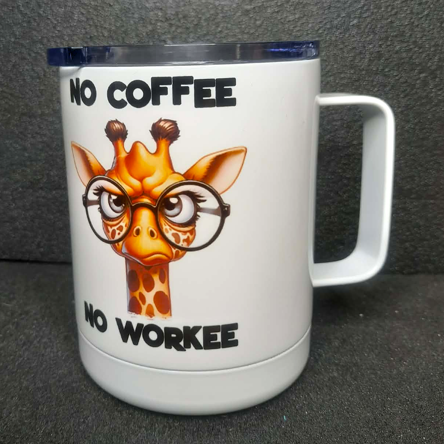 Thermotasse Edelstahl mit Deckel Giraffen