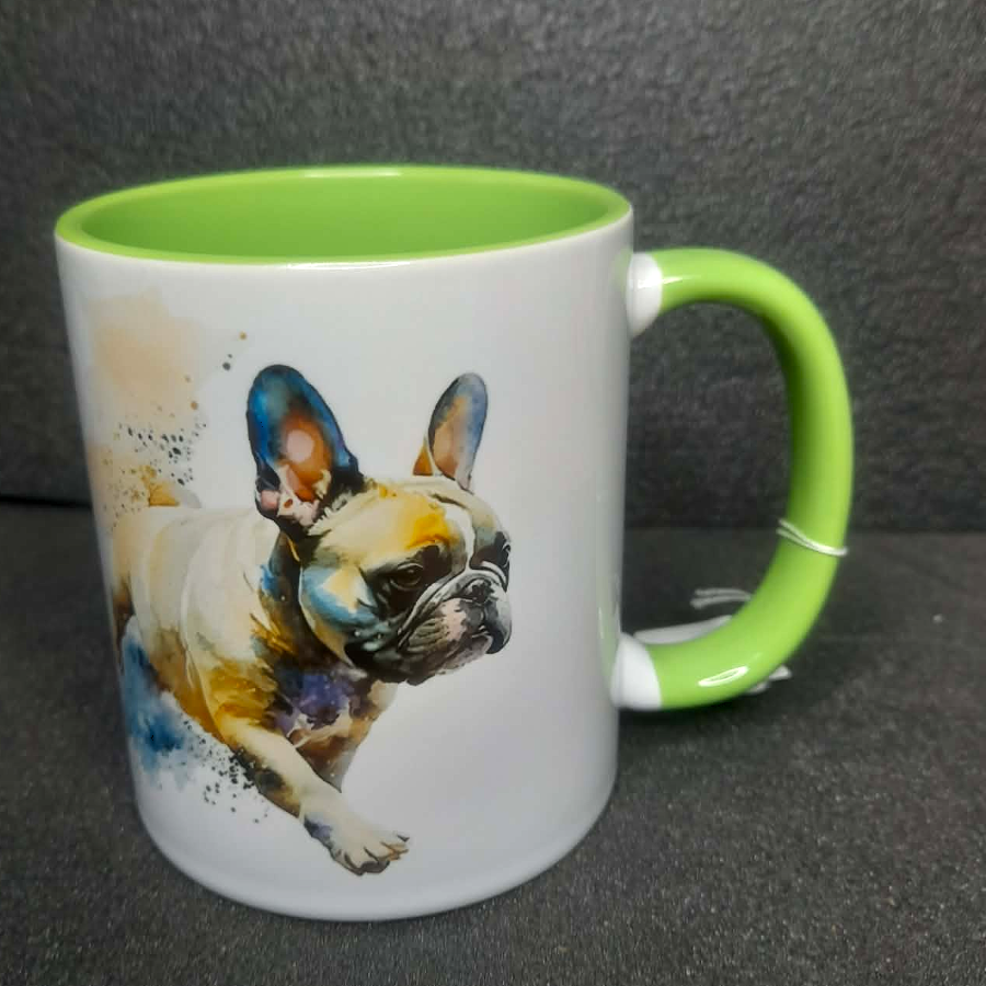 Keramiktasse Franz. Bulldogge beidseitig bedruckt