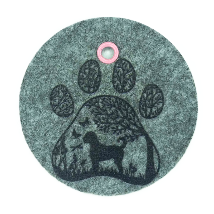 Schlüsselanhänger Filz rund Ø ca.70 mm mit Doodle