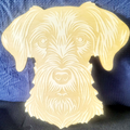 Hundekopf Holz Lasergraviert