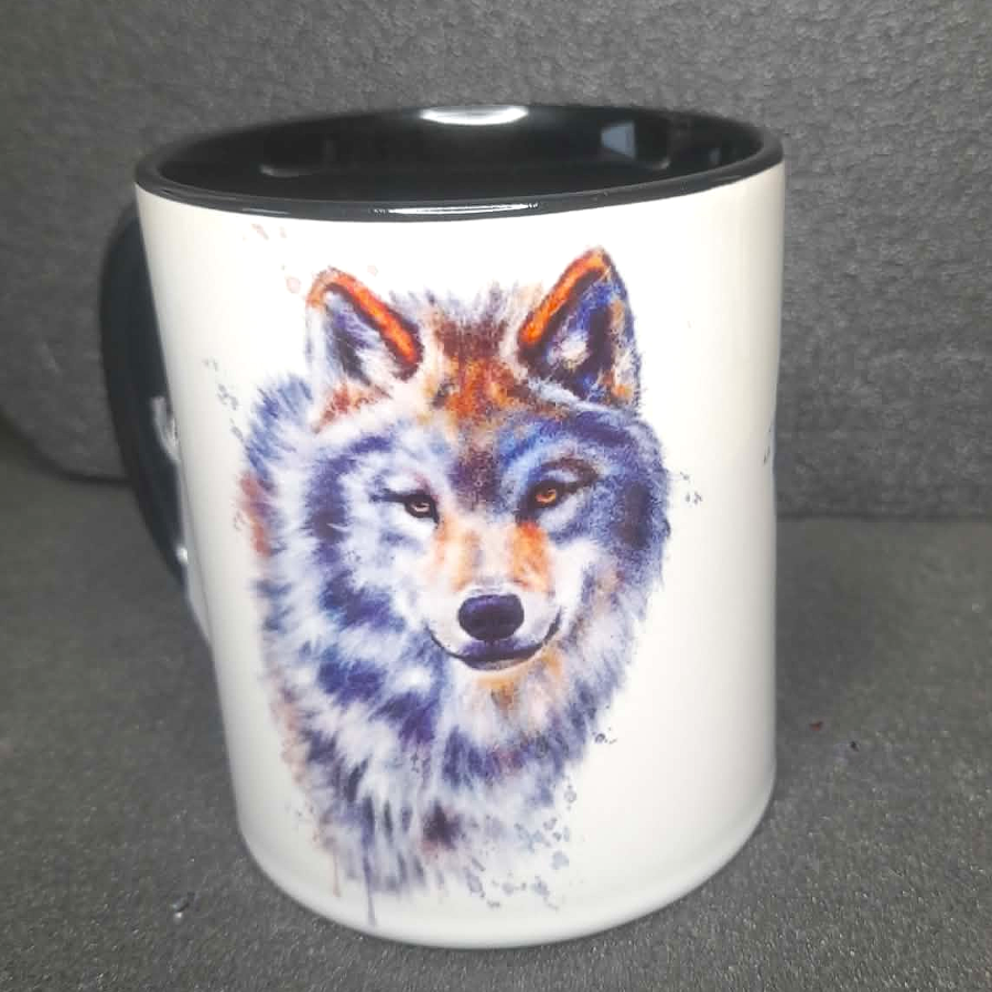 Keramiktasse Wölfe beidseitig bedruckt