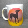 Glitzertasse Keramik Windhunde
