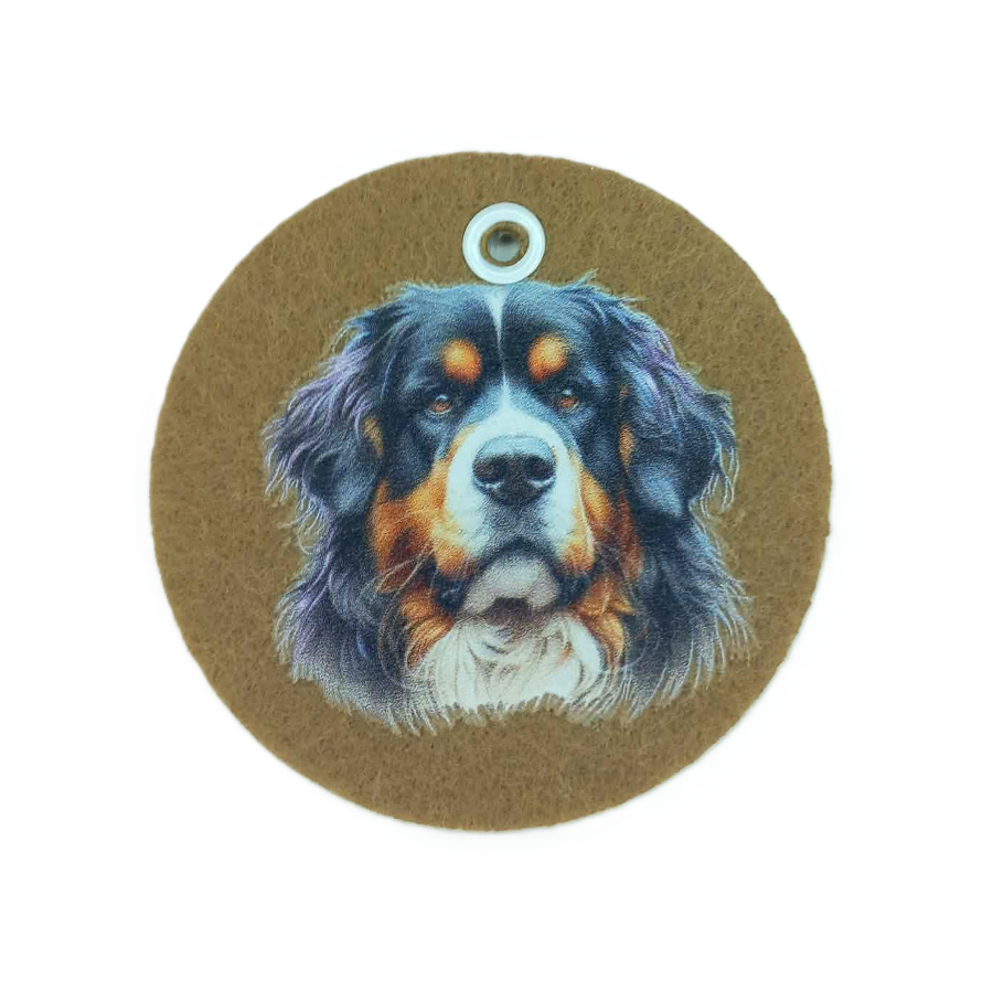 Schlüsselanhänger Filz rund Ø ca.70 mm mit Berner Sennenhund
