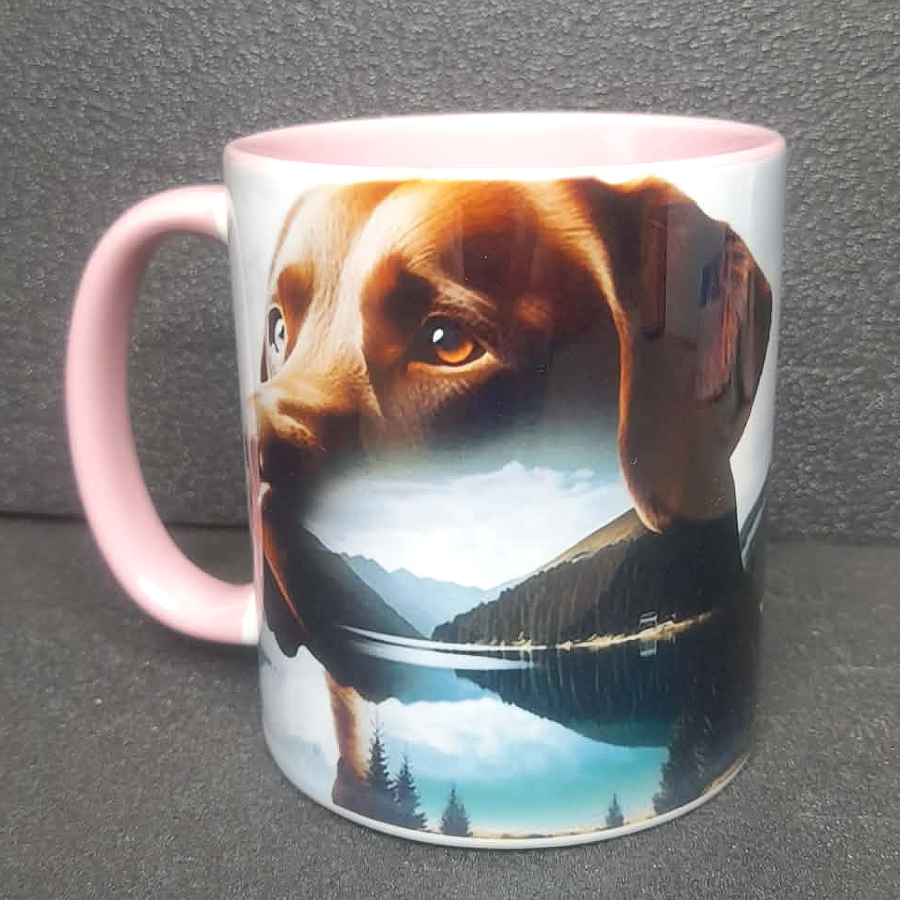 Keramiktasse Labrador braun