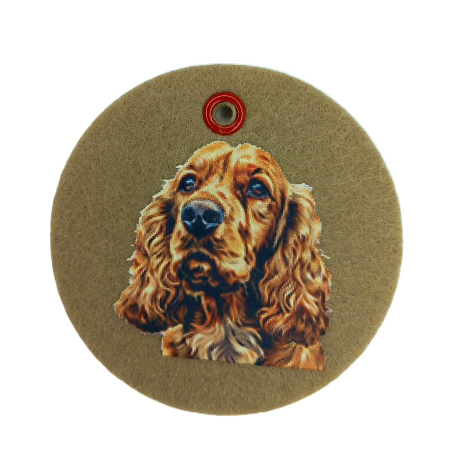 Schlüsselanhänger Filz rund Ø ca.70 mm mit Cocker Spaniel