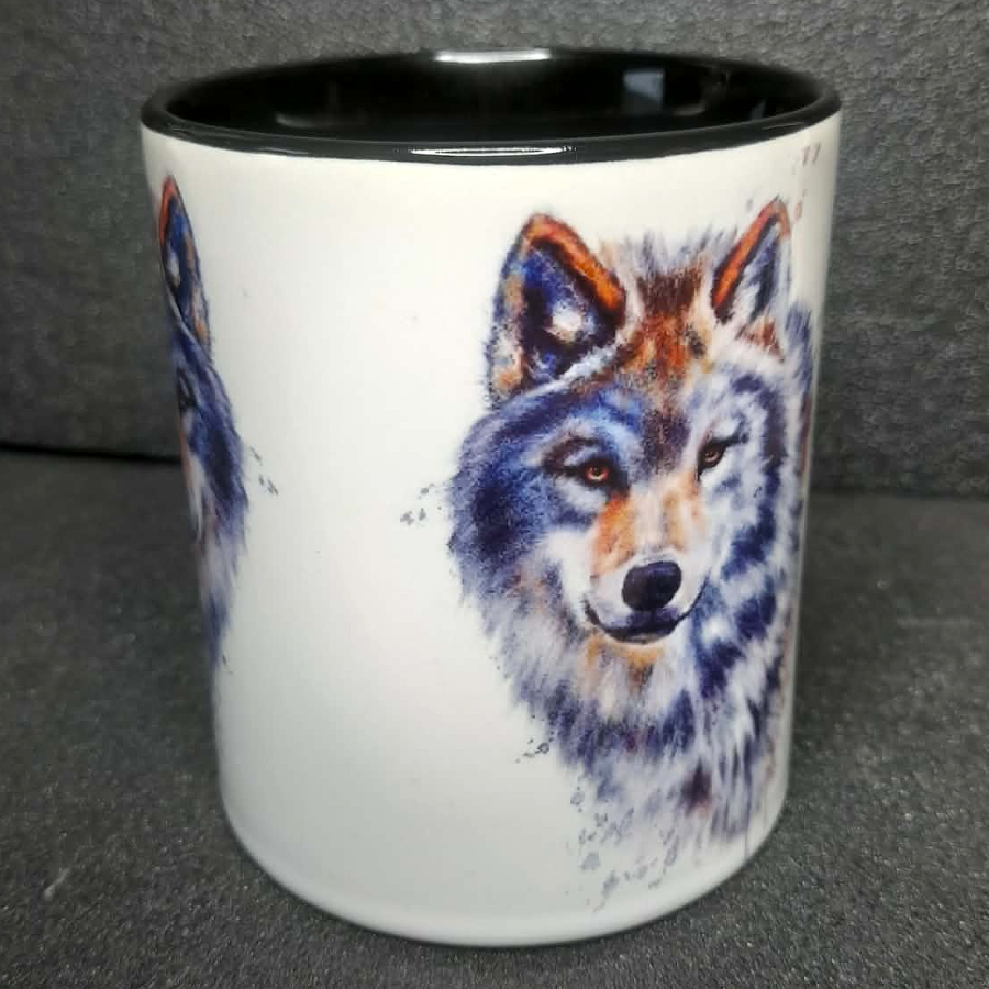 Keramiktasse Wölfe beidseitig bedruckt
