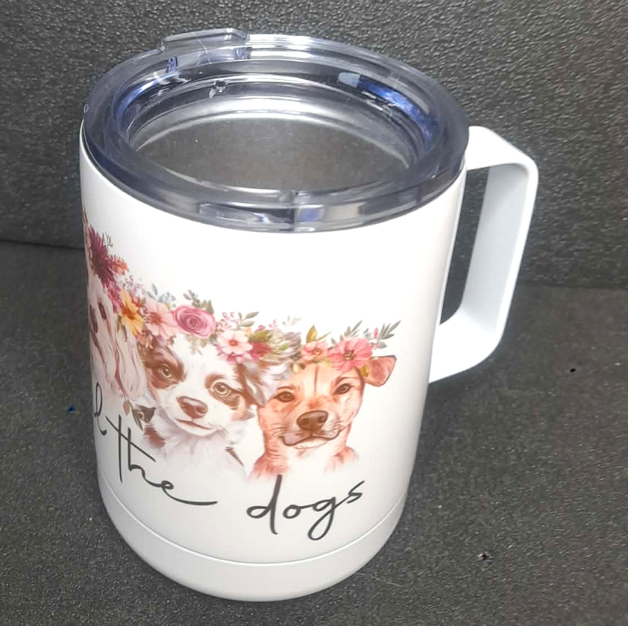 Thermotasse Edelstahl "rescue dogs" mit Deckel