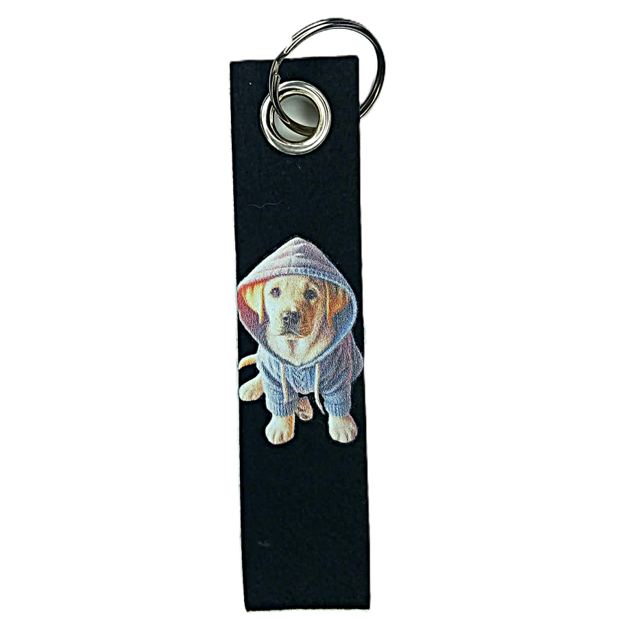 Schlüsselanhänger Schlaufe mit Öse mit Labrador Blond