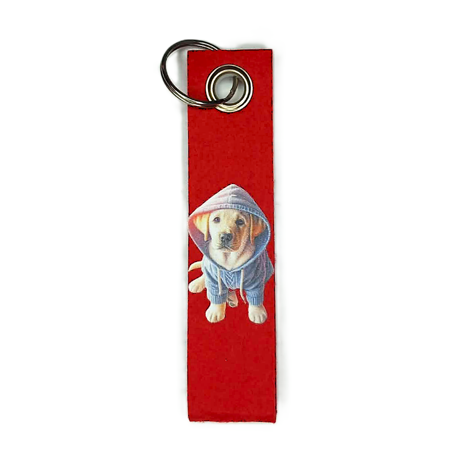 Schlüsselanhänger Schlaufe mit Öse mit Labrador Blond