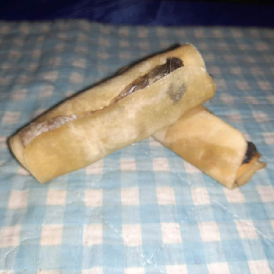 Rinderhaut Kaurolle mit Lachs