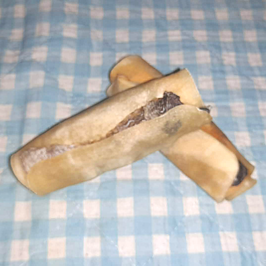 Rinderhaut Kaurolle mit Lachs