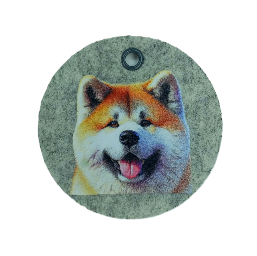 Schlüsselanhänger Filz rund Ø ca.70 mm mit Akita