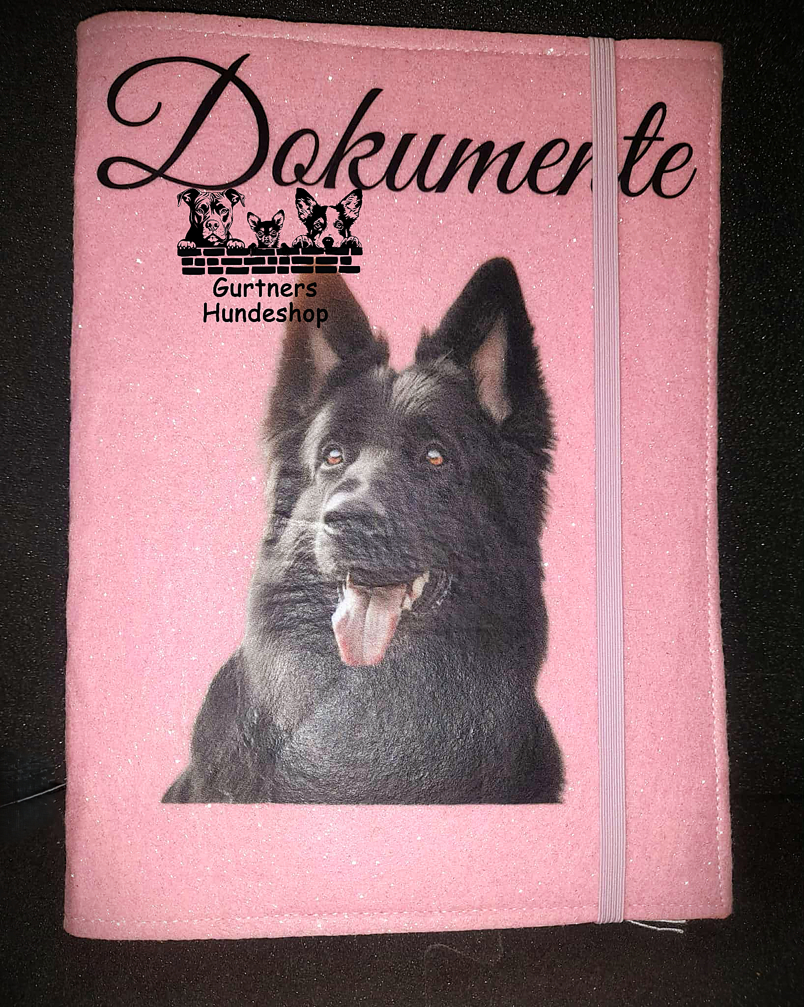 Dokumenten Mappe DIN A5 Glitzerrosa