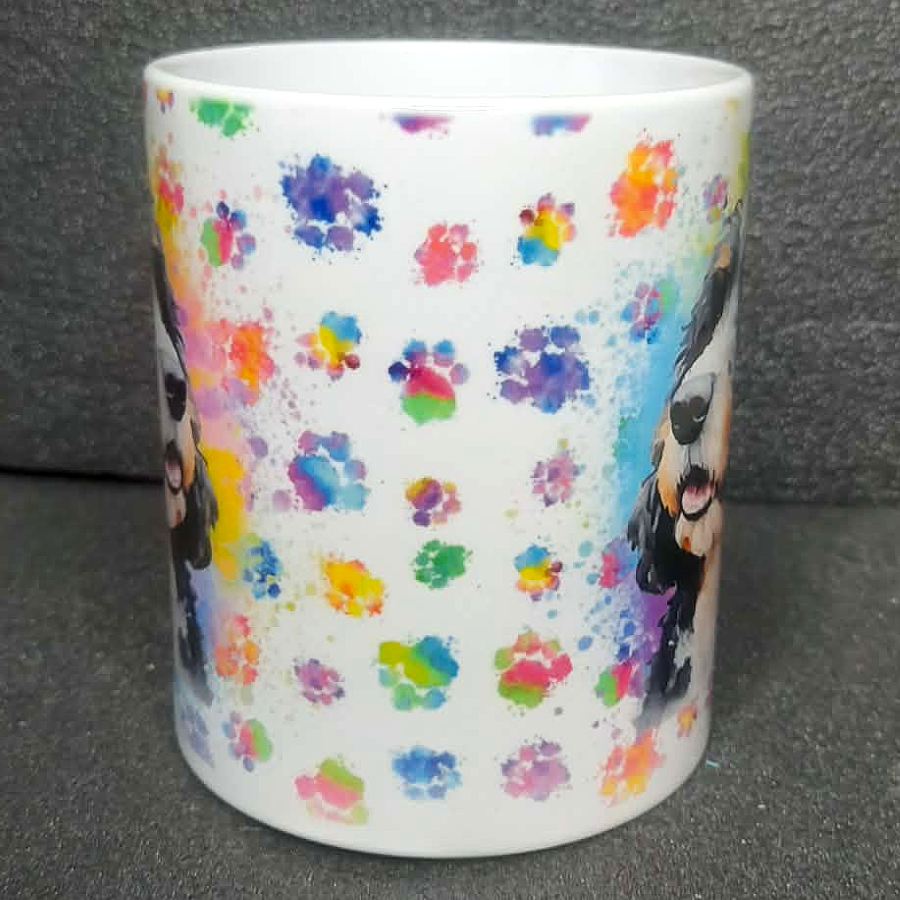 Keramiktasse mit Berner Doodle beidseitig bedruckt