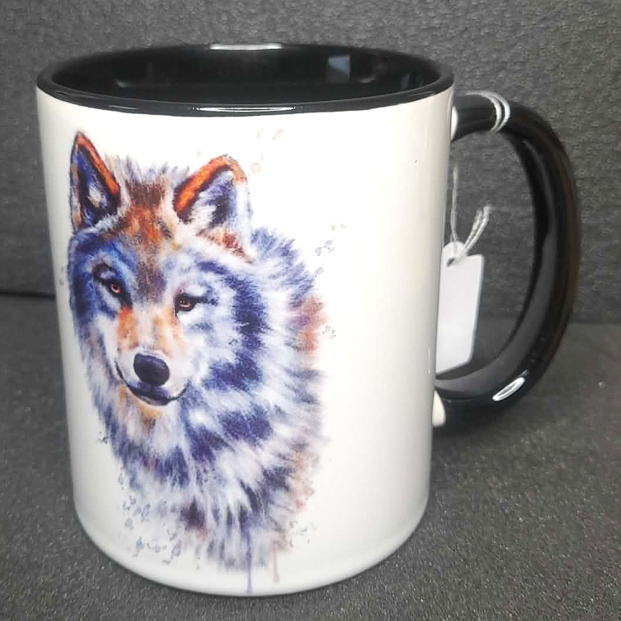 Keramiktasse Wölfe beidseitig bedruckt
