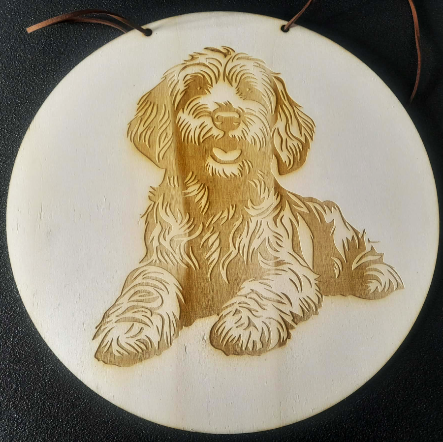 Holzbild Lasergraviert Doodle