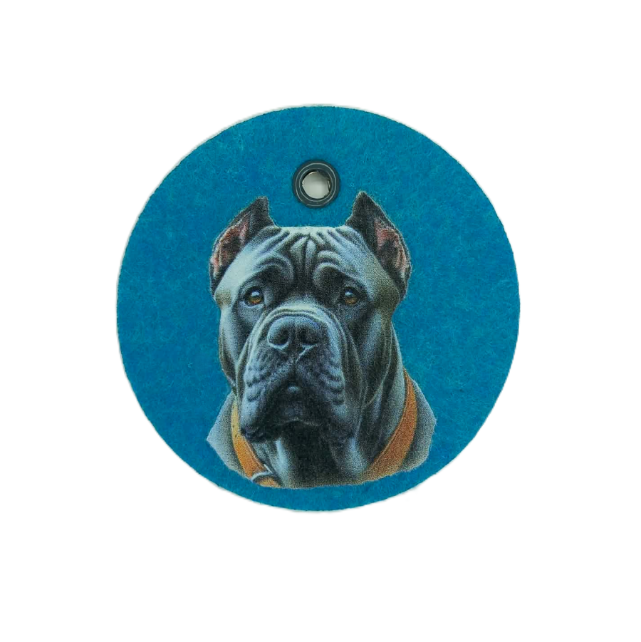 Schlüsselanhänger Filz rund Ø ca.70 mm mit Cane Corso