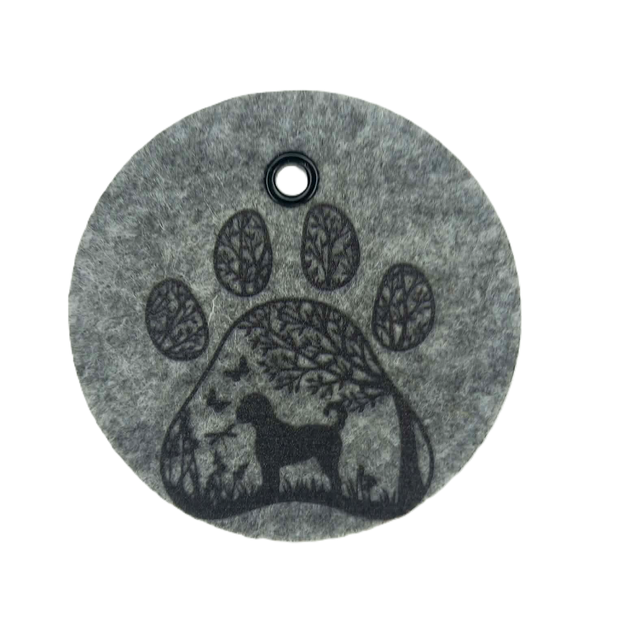 Schlüsselanhänger Filz rund Ø ca.70 mm mit Doodle