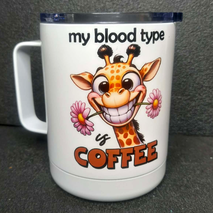 Thermotasse Edelstahl mit Deckel Giraffen