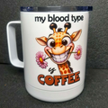 Thermotasse Edelstahl mit Deckel Giraffen