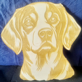 Hundekopf Holz Lasergraviert