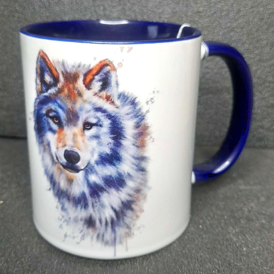 Keramiktasse Wölfe beidseitig bedruckt