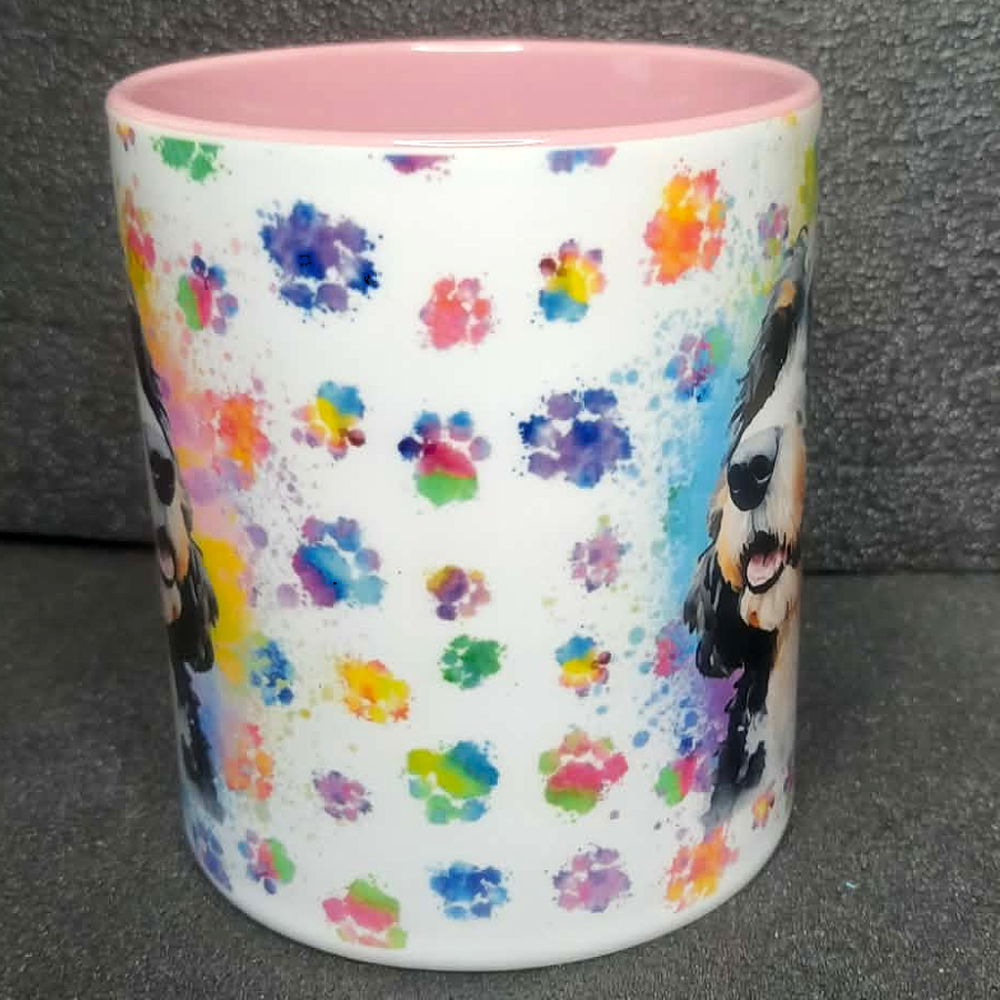 Keramiktasse mit Berner Doodle beidseitig bedruckt