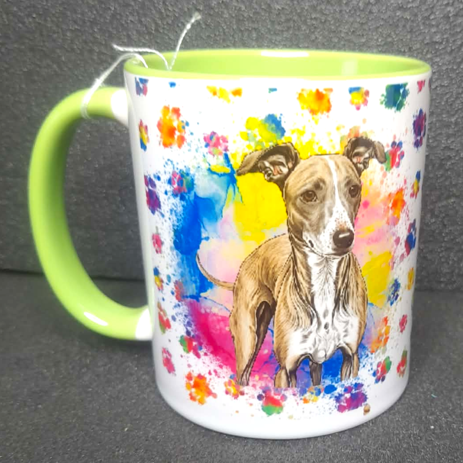 Keramiktasse Windhund beidseitig bedruckt