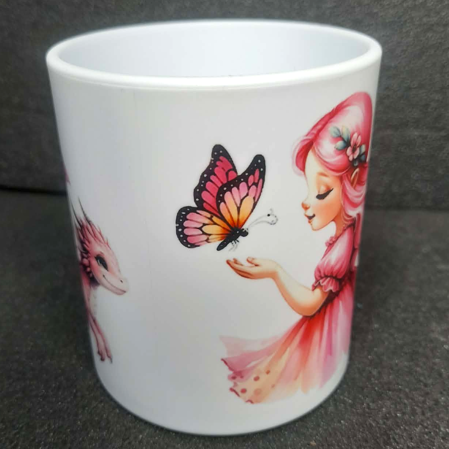 Kindertasse Kunststoff Drache mit Elfe