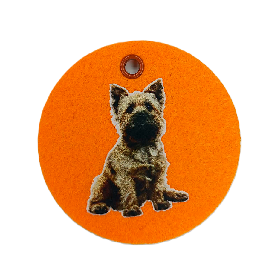 Schlüsselanhänger Filz rund Ø ca.70 mm mit Cairn Terrier