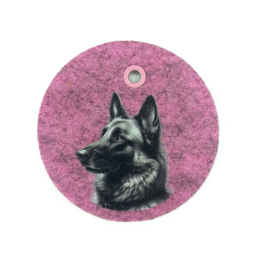 Schlüsselanhänger Filz rund Ø ca.70 mm mit Malinois