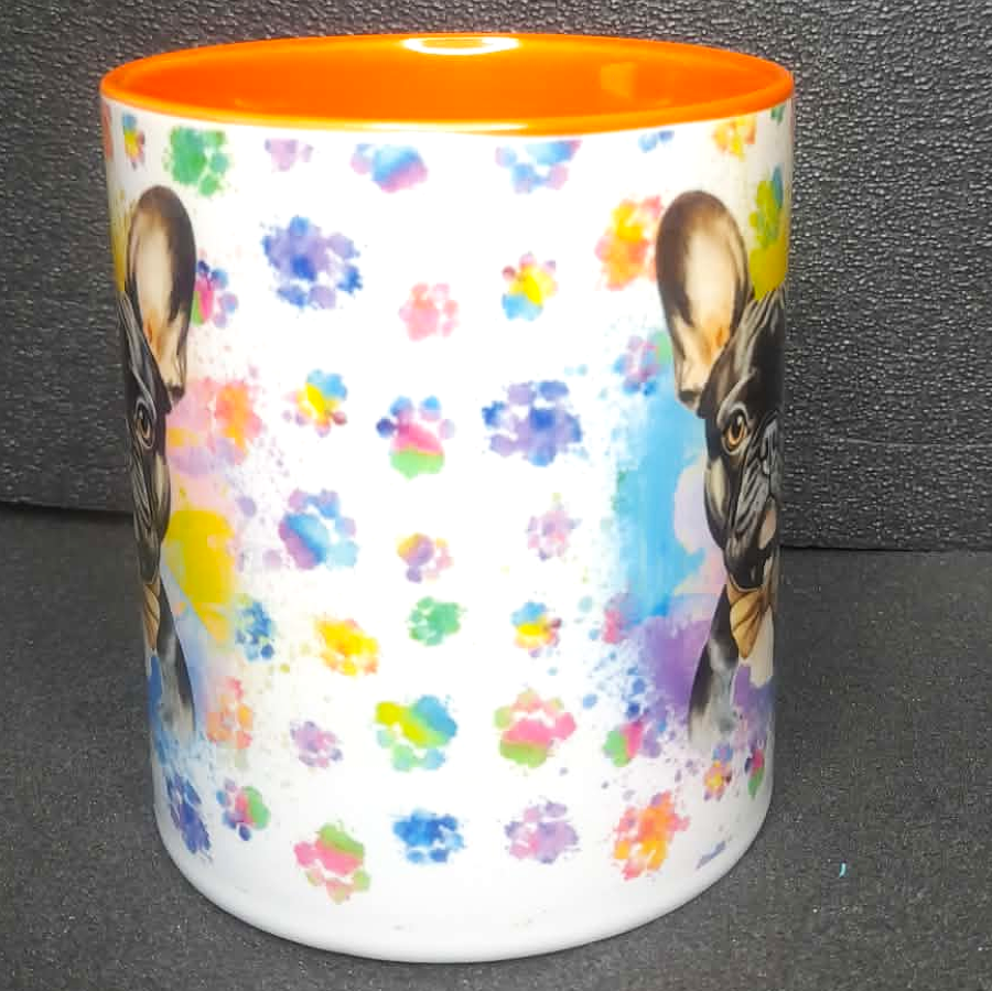 Keramiktasse Franz. Bulldogge beidseitig bedruckt