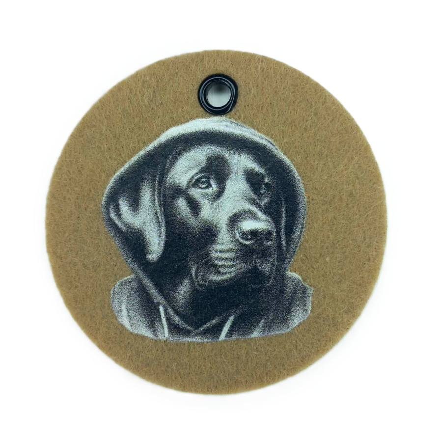 Schlüsselanhänger Filz rund Ø ca.70 mm mit Labrador